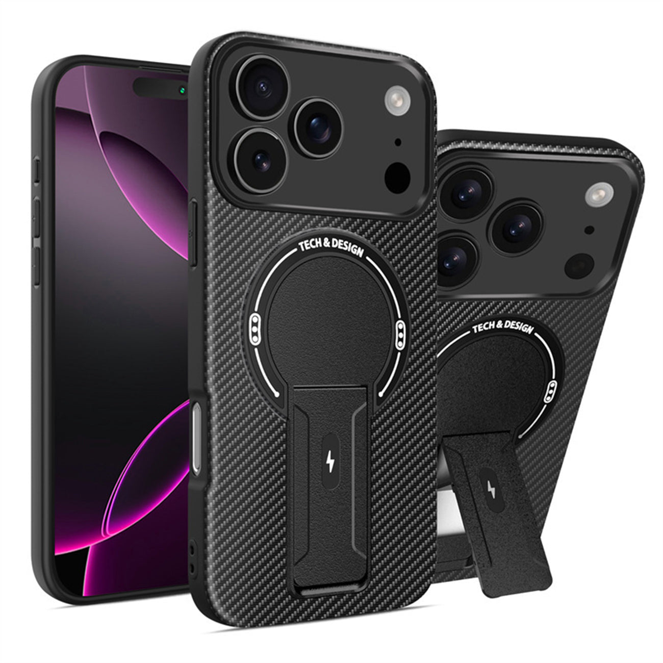 TPU PC kickstand Magnetic Phone Case for IPHONE 17 PRO MAX & IPHONE 18 PRO MAX | SKU: PC78-IPH17MAXBK